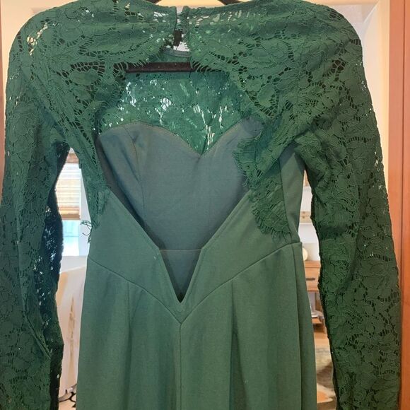 Lulus long sleeve lace mermaid maxi dress gown floor length dance bridesmaid XS - Picture 4 of 4